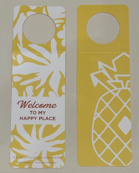 Welcome Bottle Tags - Sets of 12 -  "Welcome to my Happy Place"